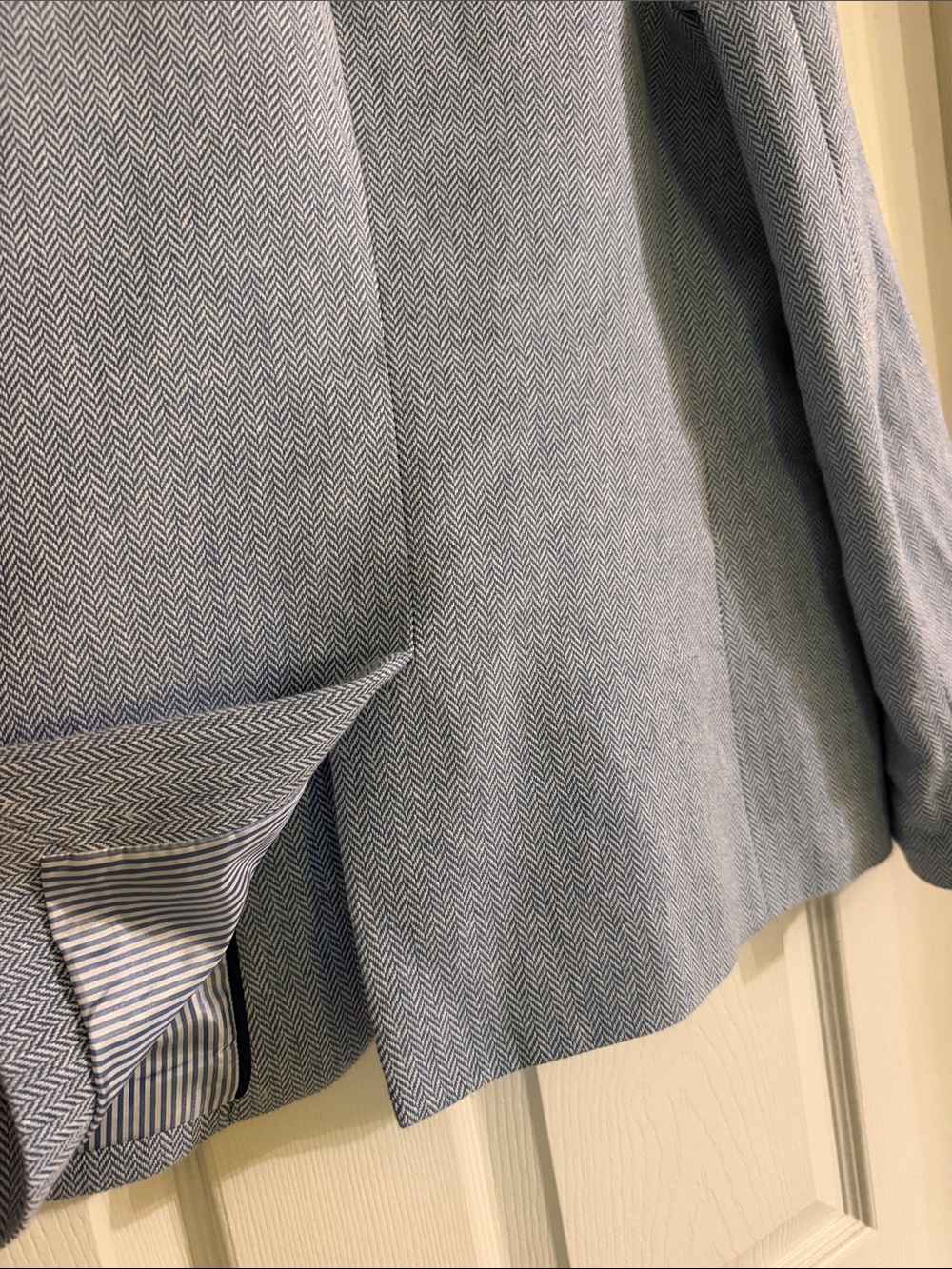 J. Crew Factory Light Blue Herringbone Single-Button Blazer - Picture 6 of 8